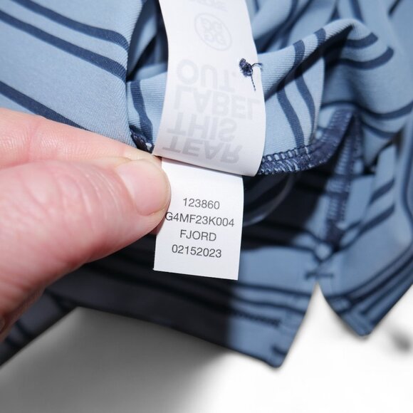 G/FORE Split Stripe Contrast Tech Jersey Golf Polo Men's Size M Moisture-wicking - Picture 10 of 12